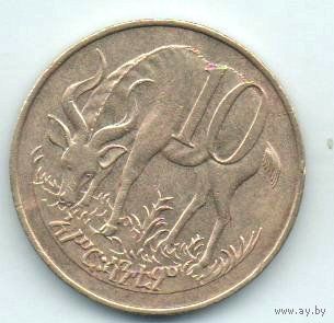 СОЦИАЛИСТИЧЕСКАЯ ЭФИОПИЯ. 10 САНТИМОВ 1977 г. ФАУНА. ЛЕВ. АНТИЛОПА