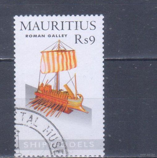 [378] Маврикий 2005. Корабль.Парусник.Модель.9 р. Гашеная марка.