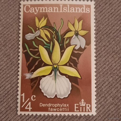 Каймановы острова 1971. Британские колонии. Орхидеи. Dendrophylax Fawcettii