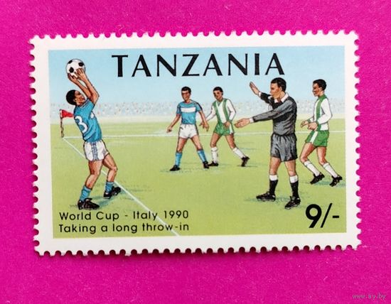 Танзания. Футбол. ( 1 марка ) 1990 года. 6-14.