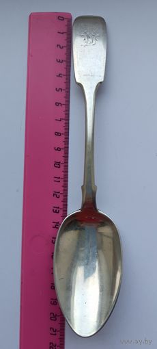 Cтоловая ложка. Вес 81,3 грамма. Серебро 84. Не чищена. 194