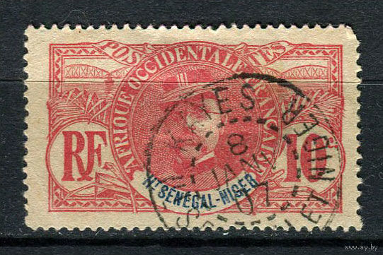 Французские колонии - Сенегал и Нигер - 1906 - Генерал Федерб 10С - [Mi.5] - 1 марка. Гашеная.  (Лот 117X)