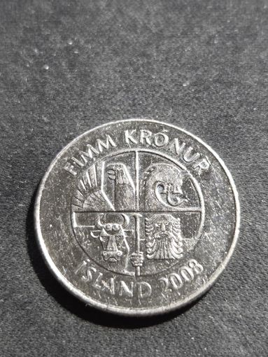 Исландия 5 крон 2008