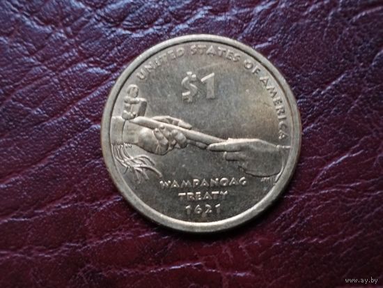 1 доллар США 2011 г. Договор с вампоноагами.