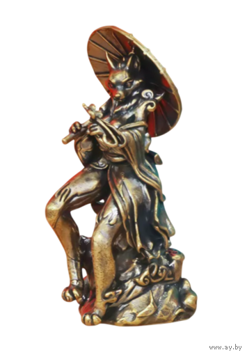 Статуэтки Лиса с зонтиком Бронза