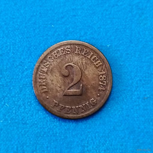 2 пфеннига(1874г) (С)  Состояние! Расспродажа! Смотрите и другие мои лоты!!!