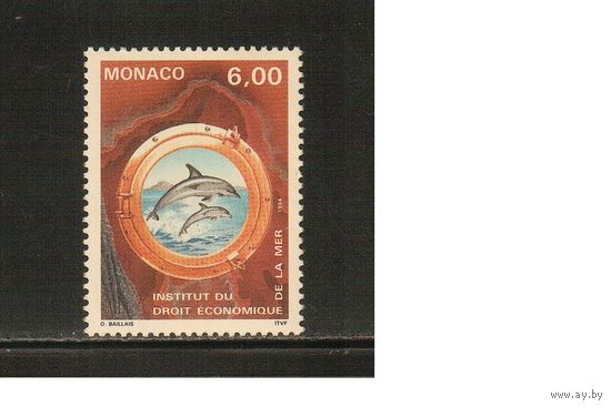 Монако-1994(Мих.2191) , ** , Морская Фауна,  Дельфины(одиночка)