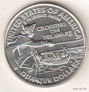 США квотер 2021 Джордж Вашингтон - Переправа через реку Делавэр двор P