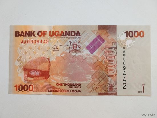 Уганда 1000 шиллингов, 2010г, unc, пресс.