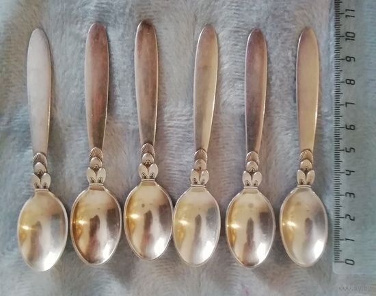 Ложки кофейные, серебро, 925 проба. Дания.