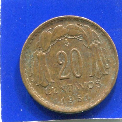 Чили 20 сентаво 1951