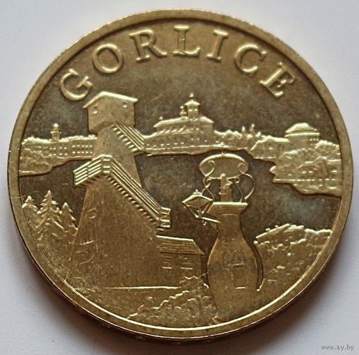 Польша 2 злотых 2010 год "Города Польши - Горлице"