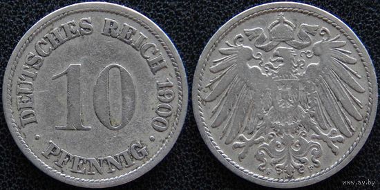 YS: Германия, Рейх, 10 пфеннигов 1900F, KM# 12