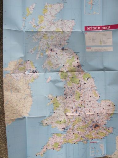 Большая (60х90 см) подробная карта Великобритании