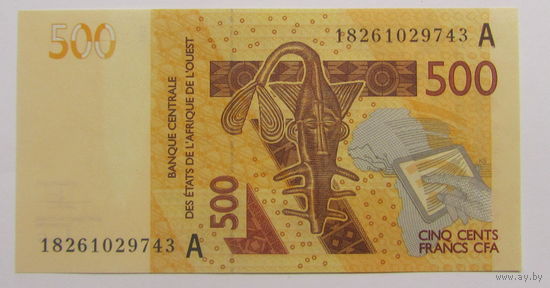 Западная Африка Сенегал 500 франков 2012 г UNC.