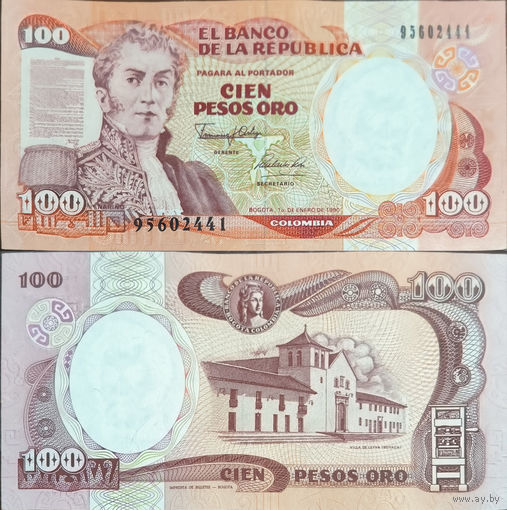 Колумбия 100 Песо 1990 UNC, 695