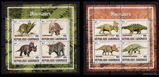 СЕРИЯ Блоков динозавры рептилии фауна MNH