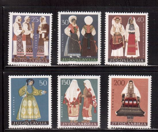 Югославия-1964(Мих.1085-1090) ** , Нац. костюмы (полная серия)