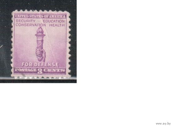 США-1940, (Мих.497), * (без клея)   , Национальная безопасность, Факел ,