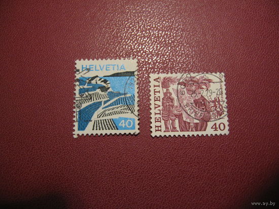 Марки Швейцария 1973 1977 года