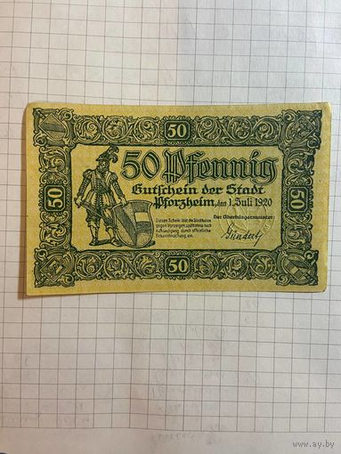 50 пфеннингов (нотгельды) 1920 г. Германия.