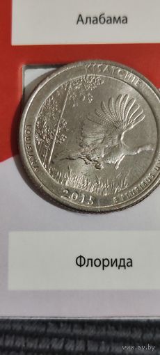 США. 25 центов (квотер) Национальный лес Кисачи 2015