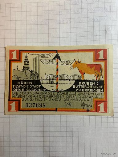 1 марка (нотгельды) г. Германия.