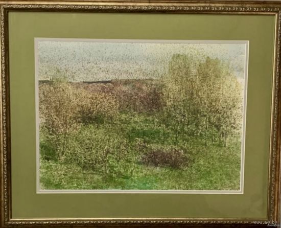 КАЗАКОВ Б.И "Весна", 1995 год;Заслуженный Художник;акварель. Размер без рамы 54/66 см.