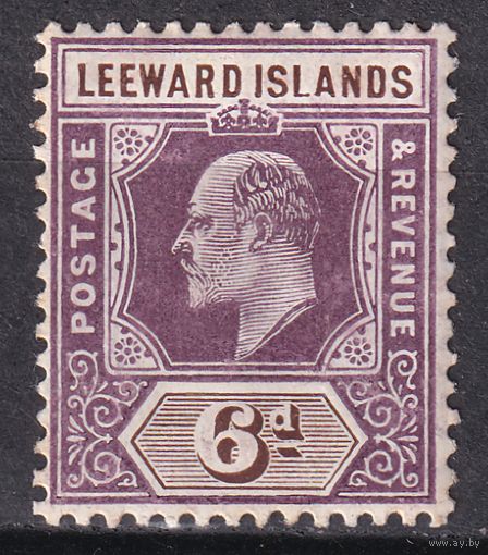 144.BrKCI. Великобритания. Колонии.  Подветренные острова. Стандарт. Эдуард VII. 6P. 1905 г. Mi.#34.