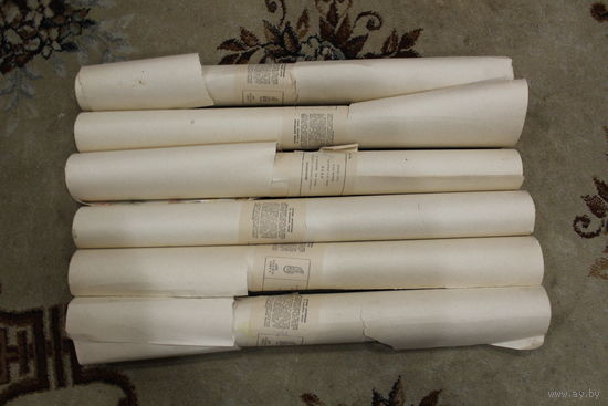 Ретро обои (6 трубок).Обои СССР красивый светлый рисунок для загородного дома