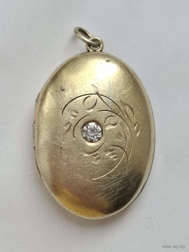 Старинный медальон локет серебро 875 пробы,  1940-50-е годы