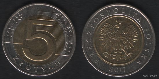 Польша y284 5 злотых 2017 год (mw) (обращ) (_alb2