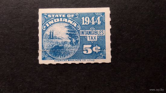 США\а76\ 1944 налоговая марка  штата Индиана