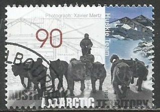 Австралийская Антарктика. Транспорт. Собачья упряжка. 1999г. Mi#121.