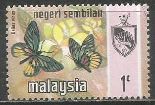 Малайские штаты(Негри Самбилан). Бабочка Делия Нинус. Герб. 1971г. Mi#88.