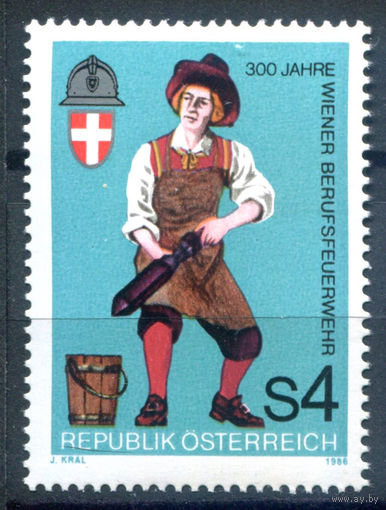 Австрия - 1986г. - 300 лет Венской пожарной службе - 1 марка - полная серия, MNH [Mi 1861]. #3-WB-Z-1-28