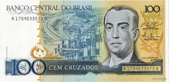 Бразилия, 100 крузадо обр. 1987 г., UNC