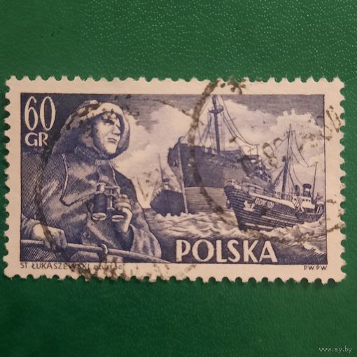 Польша 1956. Моряк. Рыбацкие судна