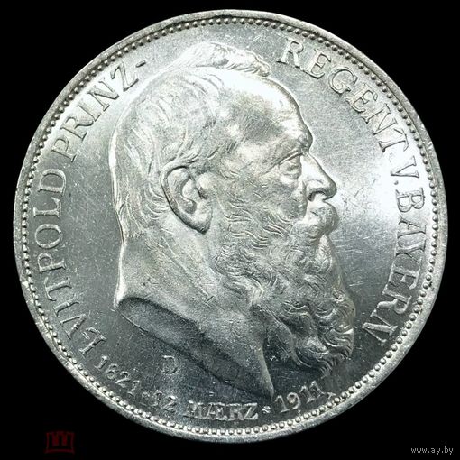 С рубля без мц! 3 марки 1911 Луитпольд Баварский яркий блеск