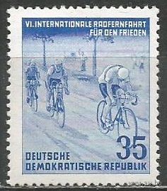 ГДР. Велогонка Прага-Берлин-Варшава. 1953г. Mi#356.