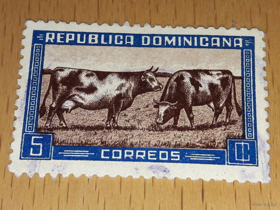 Доминиканская республика. Доминикана 1942 Фауна. Коровы