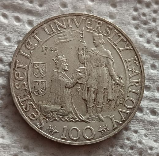 100 крон 1948 Чехословакия 600 лет Карлову университету