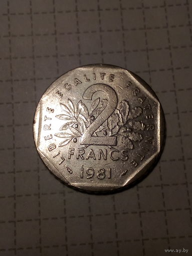 2 франка Франция 1981 год
