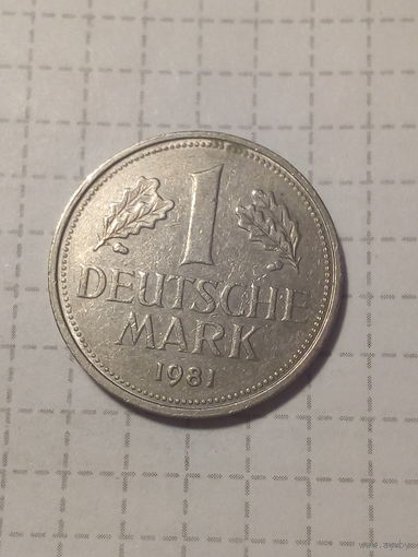 1 марка ФРГ 1981 год  F