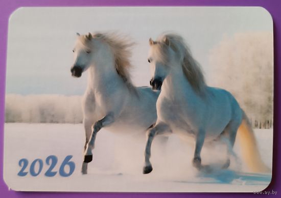 Лошади. Календарик, глянец, 2026. Траско