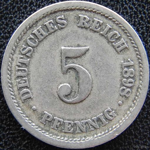 YS: Германия, Рейх, 5 пфеннигов 1898F, KM# 11