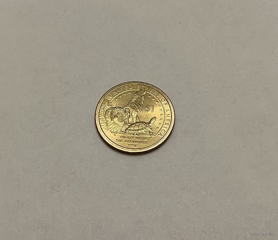 1 доллар 2013 Договор США с делавэрами двор Р с рубля