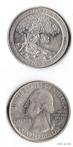 25 центов США 2013 Национальный парк Грейт-Бейсин (Невада)  P