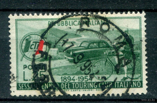 Италия - 1954г. - международный туристический клуб, автомобиль, печать Рим - 1 марка - полная серия, гашёная [Mi 916]. #1-It-14-KS-5
