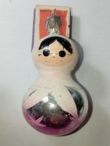 Игрушка на ёлку , Снегурочка - неволяшка,  винтаж , стекло , СССР . С 10 рублей